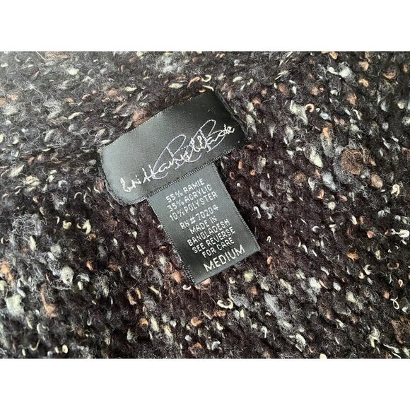 Brittany Black Bulky Knit One Button Cardigan Sweater Woman's Size M - Picture 4 of 8